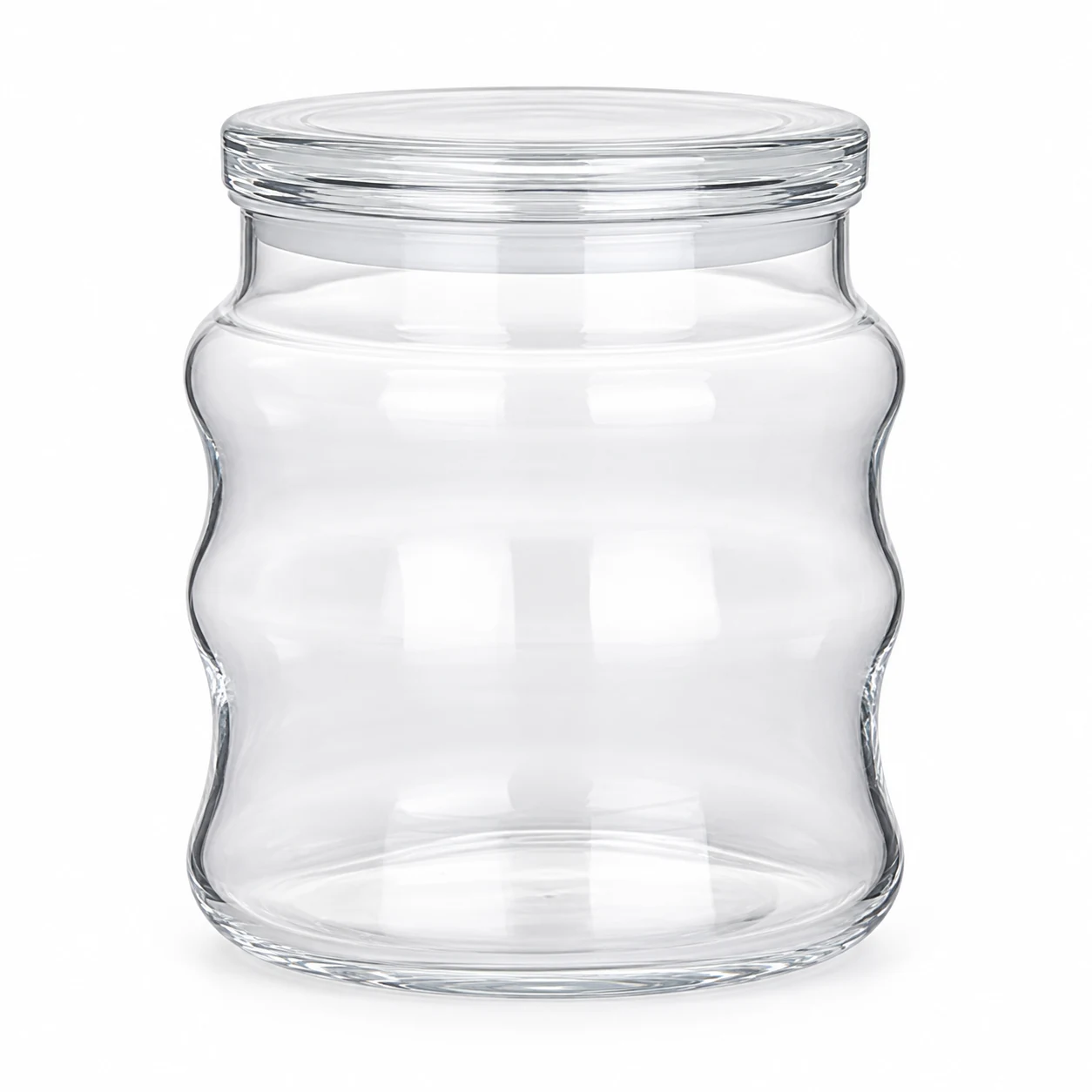 450ml Wavy Glass Candle Jar with Lid - VSS-CJ-031 — clear