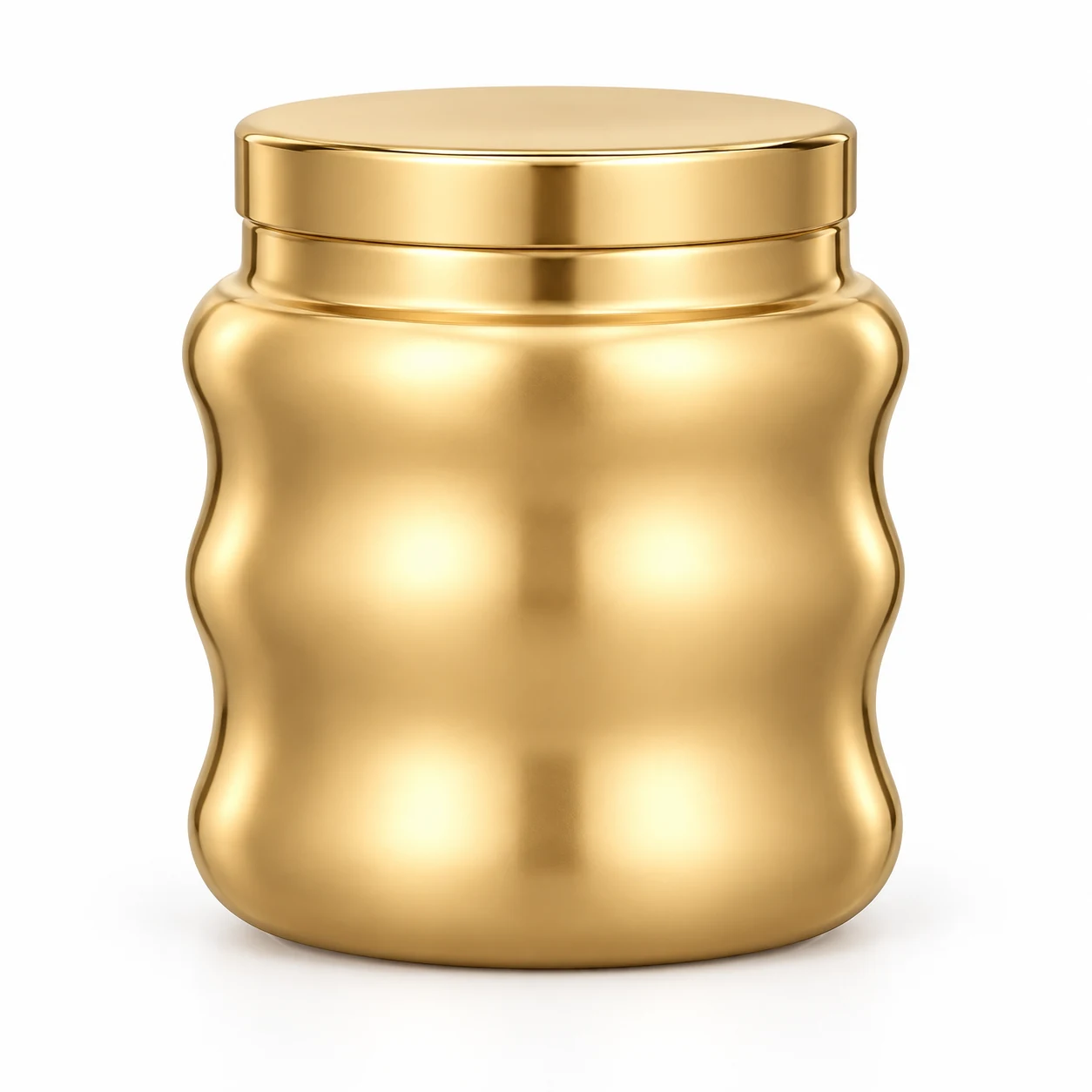 450ml Wavy Glass Candle Jar with Lid - VSS-CJ-031 — gold