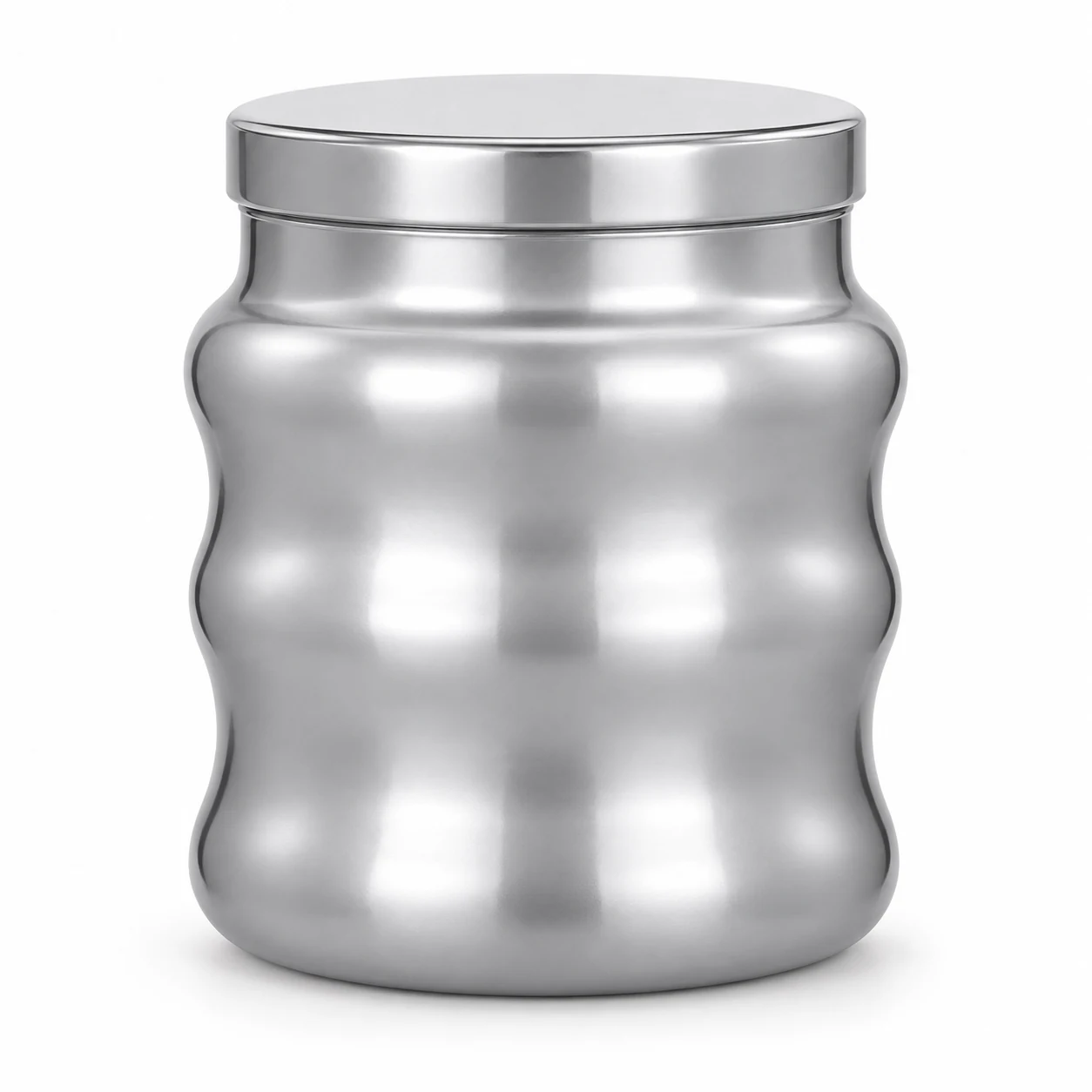 450ml Wavy Glass Candle Jar with Lid - VSS-CJ-031 — silver