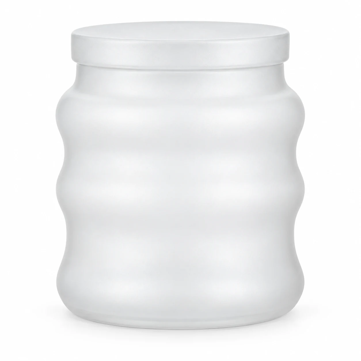 450ml Wavy Glass Candle Jar with Lid - VSS-CJ-031 — white