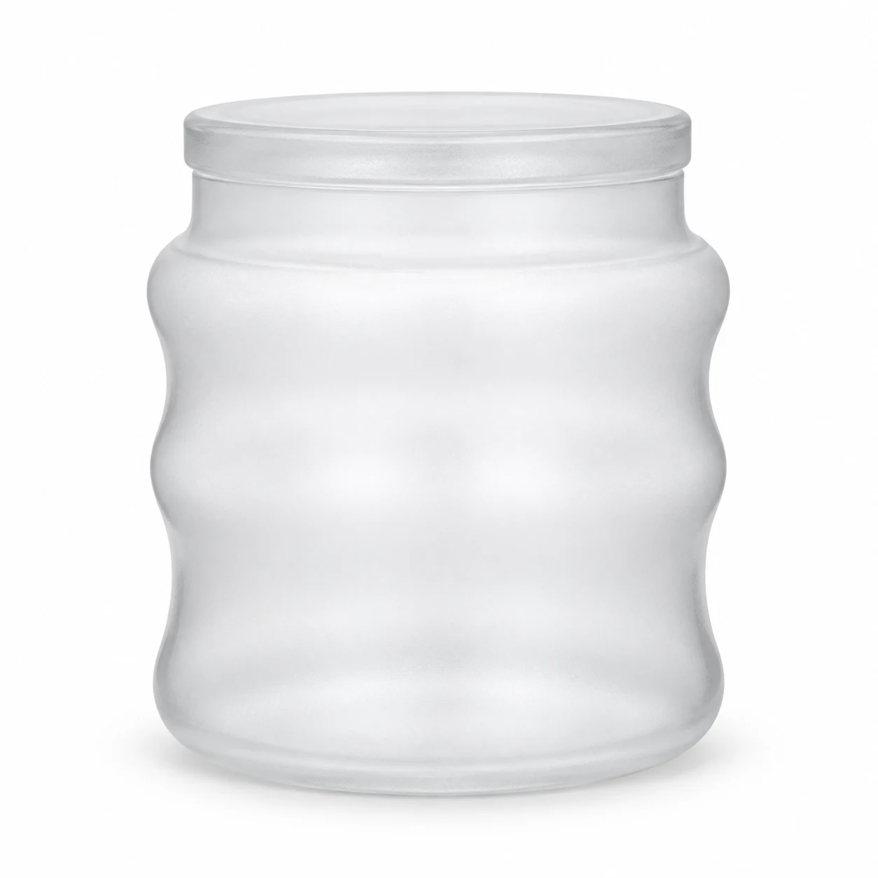 450ml Wavy Glass Candle Jar with Lid - VSS-CJ-031 — frosted