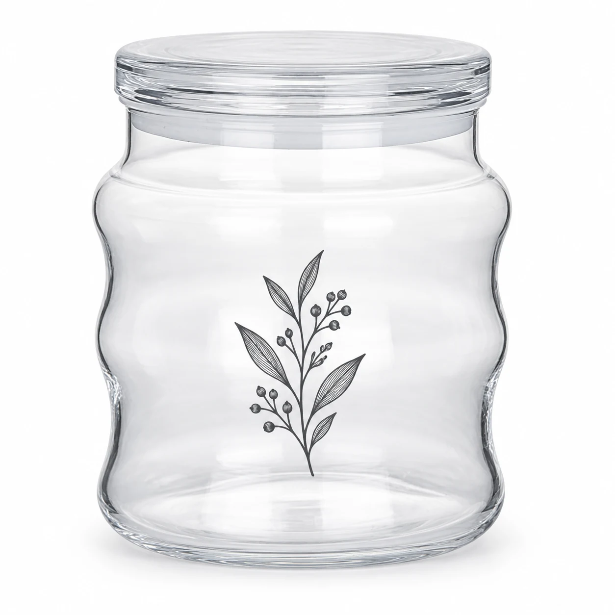 450ml Wavy Glass Candle Jar with Lid - VSS-CJ-031 — screen printing