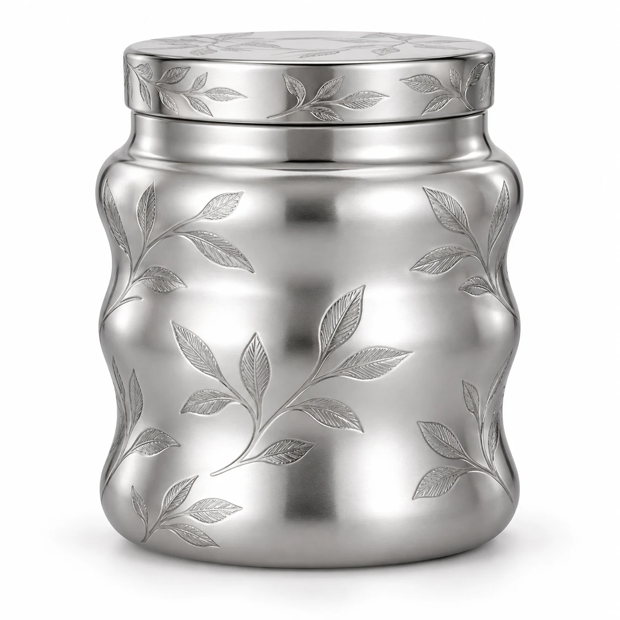450ml Wavy Glass Candle Jar with Lid - VSS-CJ-031 — silver engraved