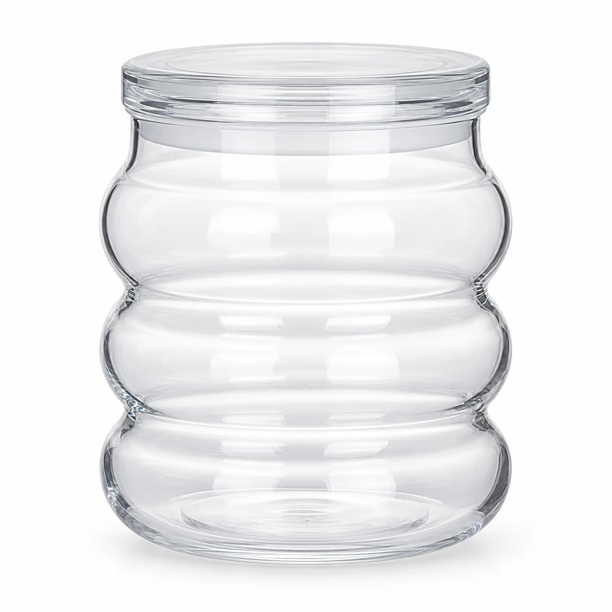 450ml Bubble Glass Candle Jar with Lid - VSS-CJ-032 — clear