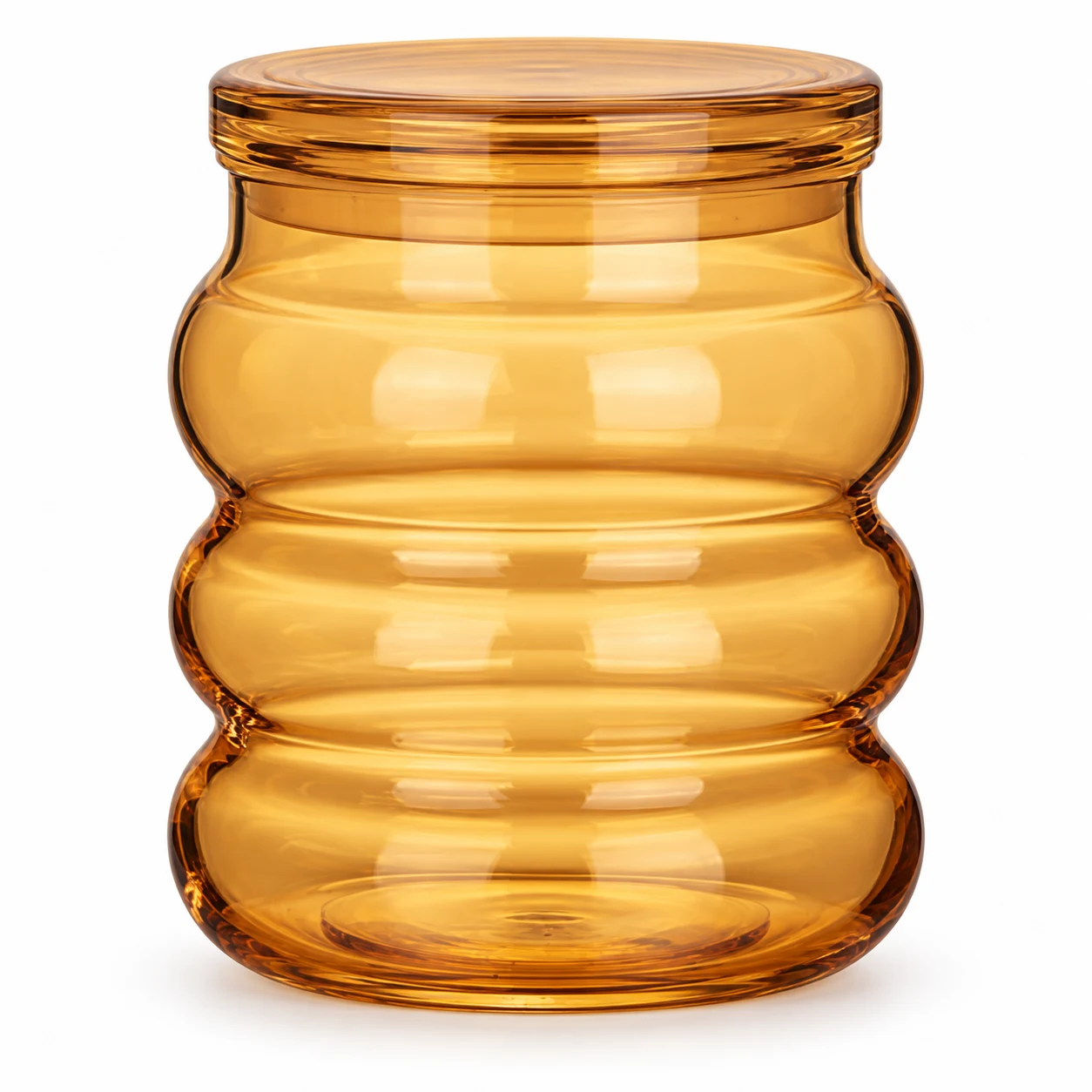 450ml Bubble Glass Candle Jar with Lid - VSS-CJ-032 — amber