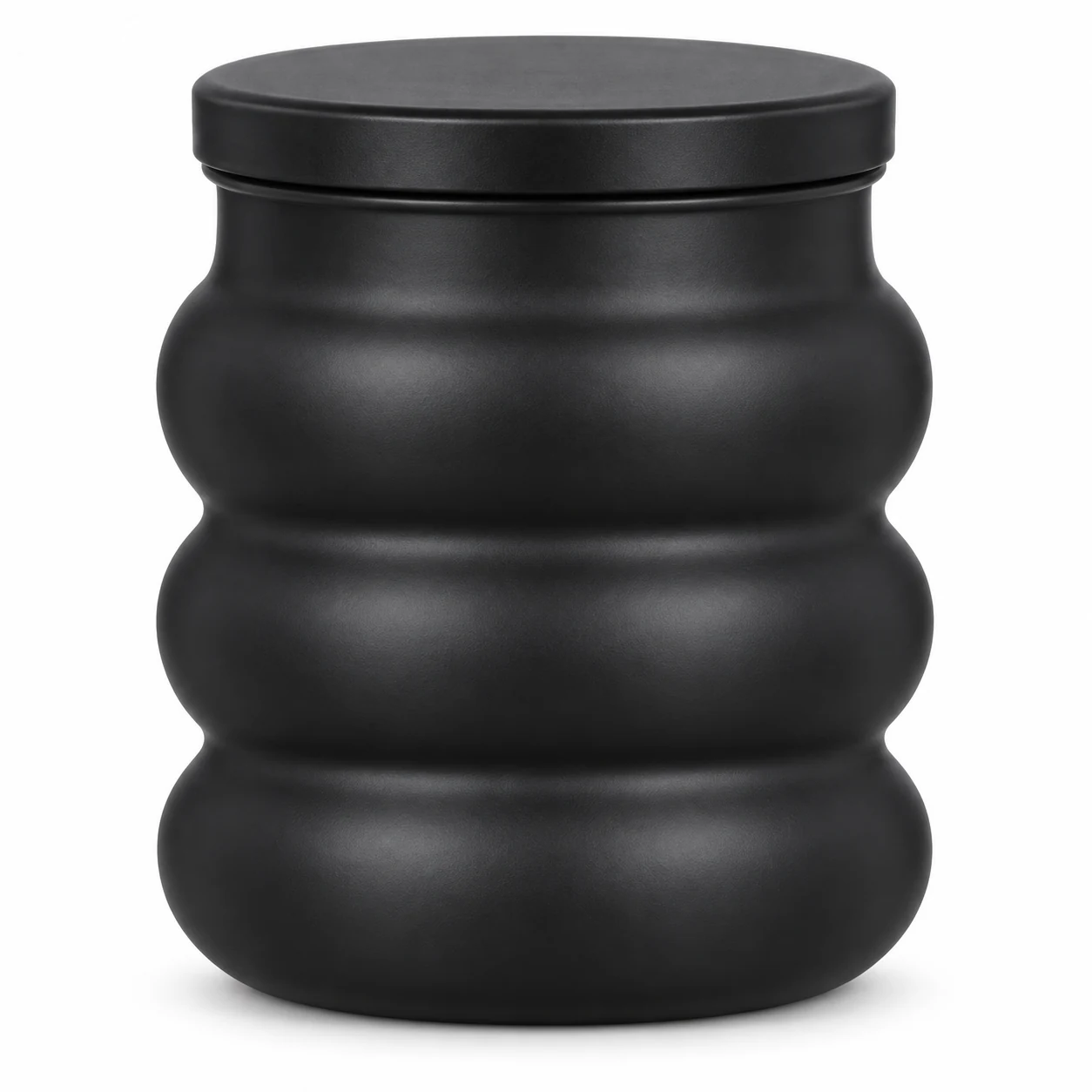 450ml Bubble Glass Candle Jar with Lid - VSS-CJ-032 — black