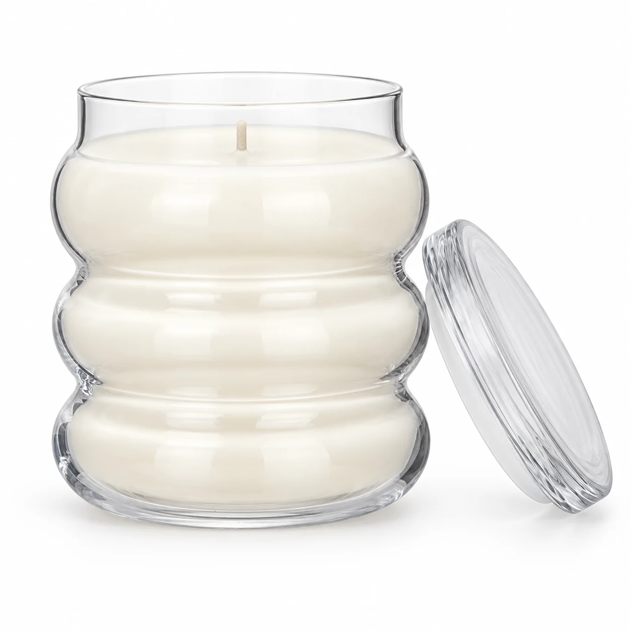 450ml Bubble Glass Candle Jar with Lid - VSS-CJ-032 — clear wax