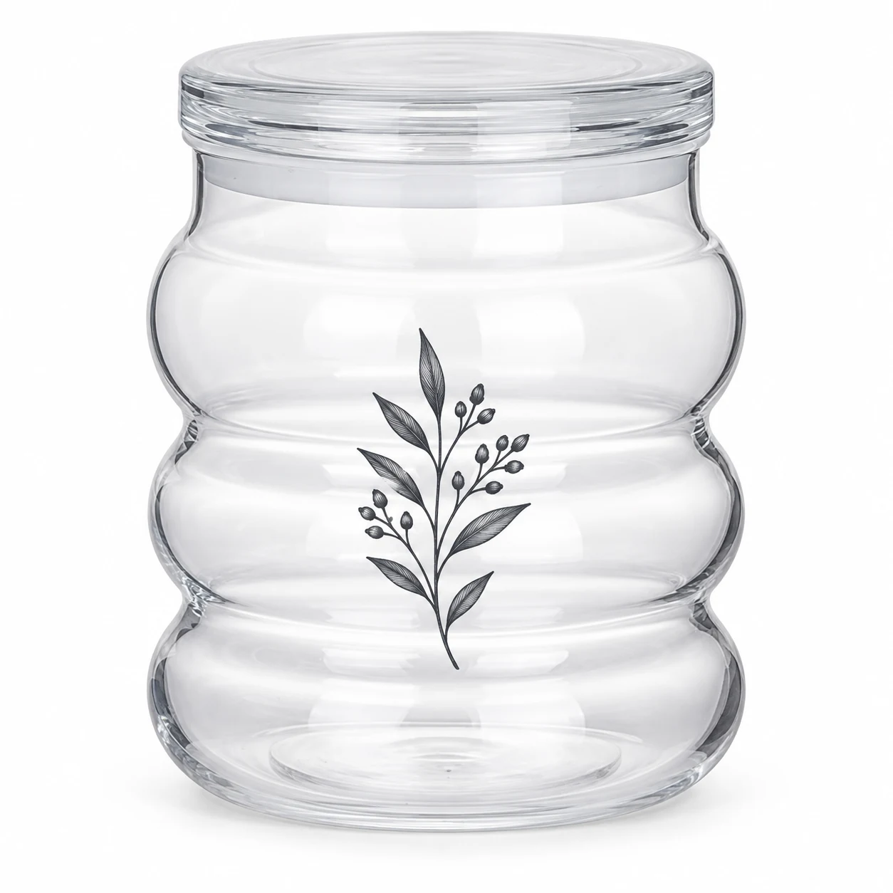 450ml Bubble Glass Candle Jar with Lid - VSS-CJ-032 — screen printing