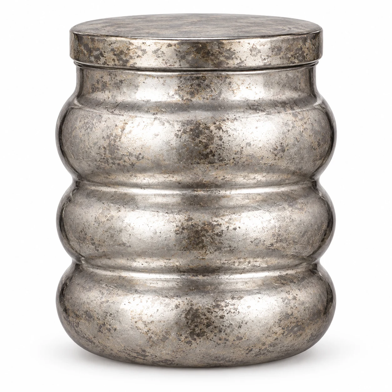 450ml Bubble Glass Candle Jar with Lid - VSS-CJ-032 — silver corroded