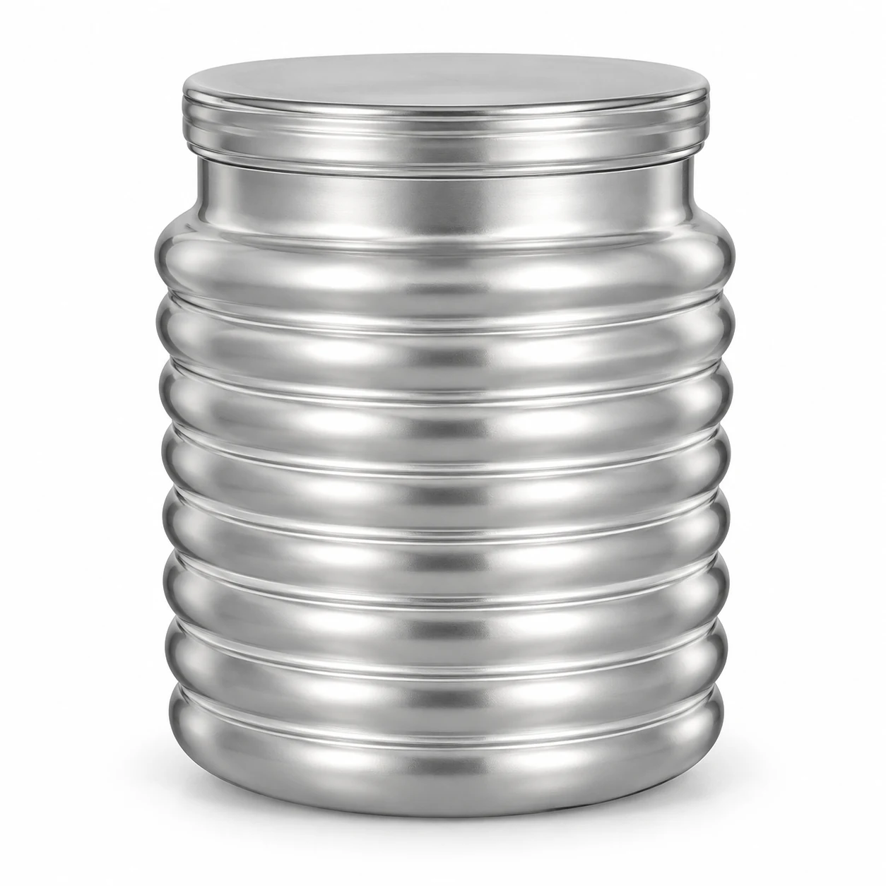 450ml Horizontal Ribbed Glass Candle Jar with Lid - VSS-CJ-033 — silver