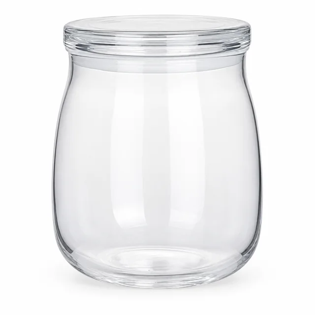 450ml Rounded Glass Candle Jar with Lid - VSS-CJ-034 — clear