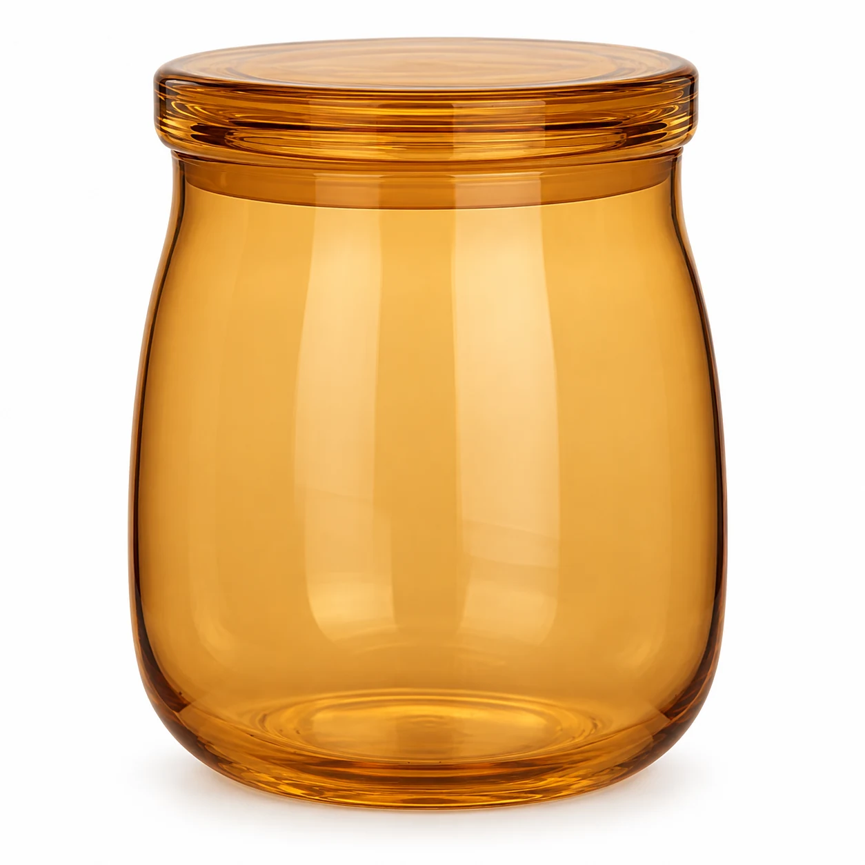 450ml Rounded Glass Candle Jar with Lid - VSS-CJ-034 — amber