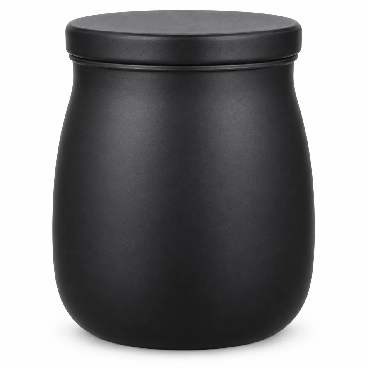 450ml Rounded Glass Candle Jar with Lid - VSS-CJ-034 — black