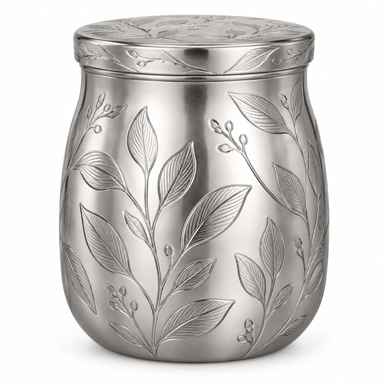 450ml Rounded Glass Candle Jar with Lid - VSS-CJ-034 — silver engraved