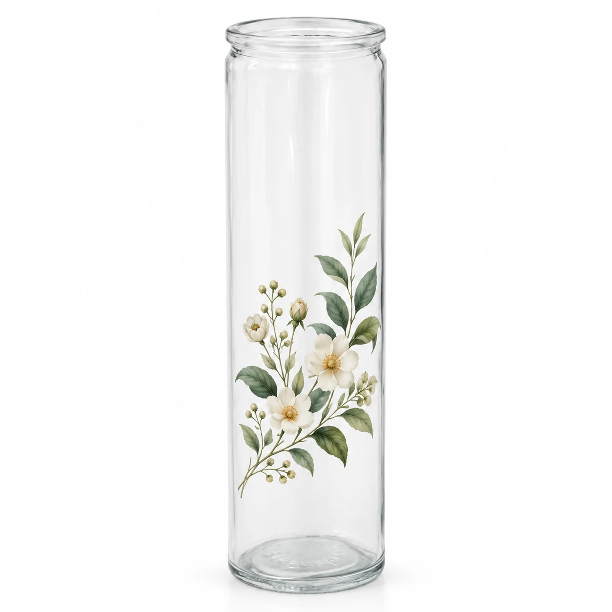 400ml Tall Cylindrical Glass Candle Jar - VSS-CJ-035 — botanical decal