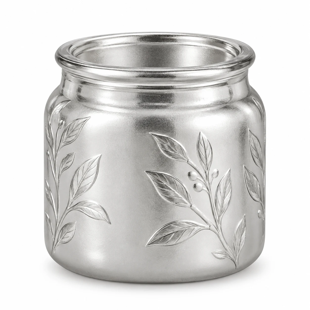120ml Round Glass Candle Jar - VSS-CJ-037 — silver engraved