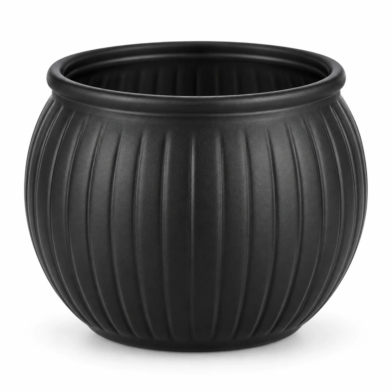 185ml Ribbed Round Glass Candle Jar (VSS-CJ-038) — black