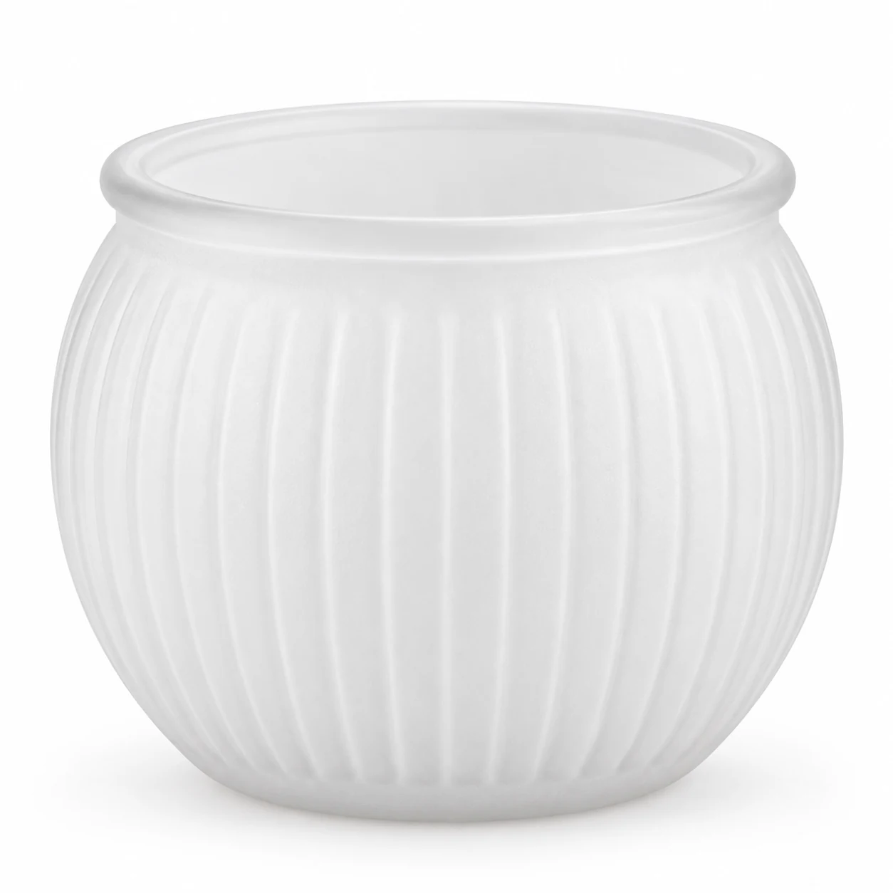 185ml Ribbed Round Glass Candle Jar (VSS-CJ-038) — white