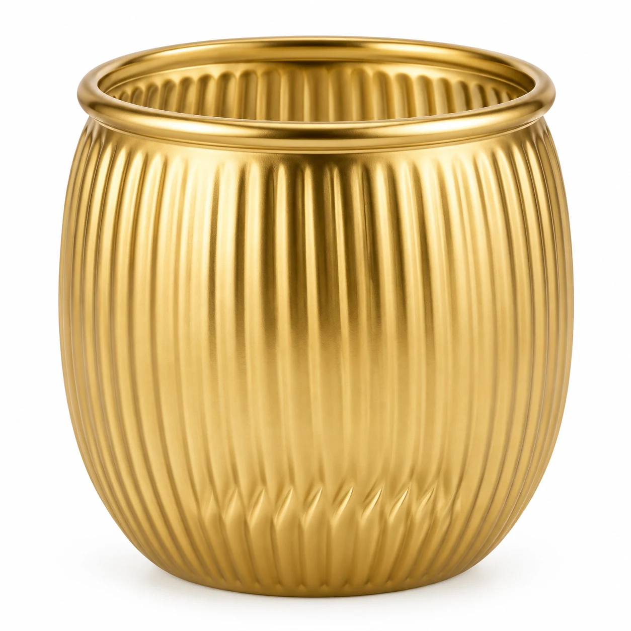 185ml Ribbed Round Glass Candle Jar (VSS-CJ-039) — gold