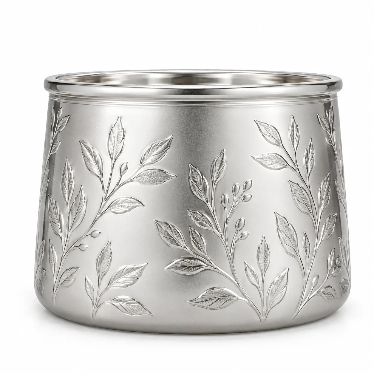 750ml Wide Round Glass Candle Jar - VSS-CJ-041 — silver engraved