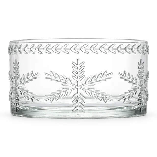 1050ml Leaf-Pattern Glass Candle Jar (VSS-CJ-044) — clear