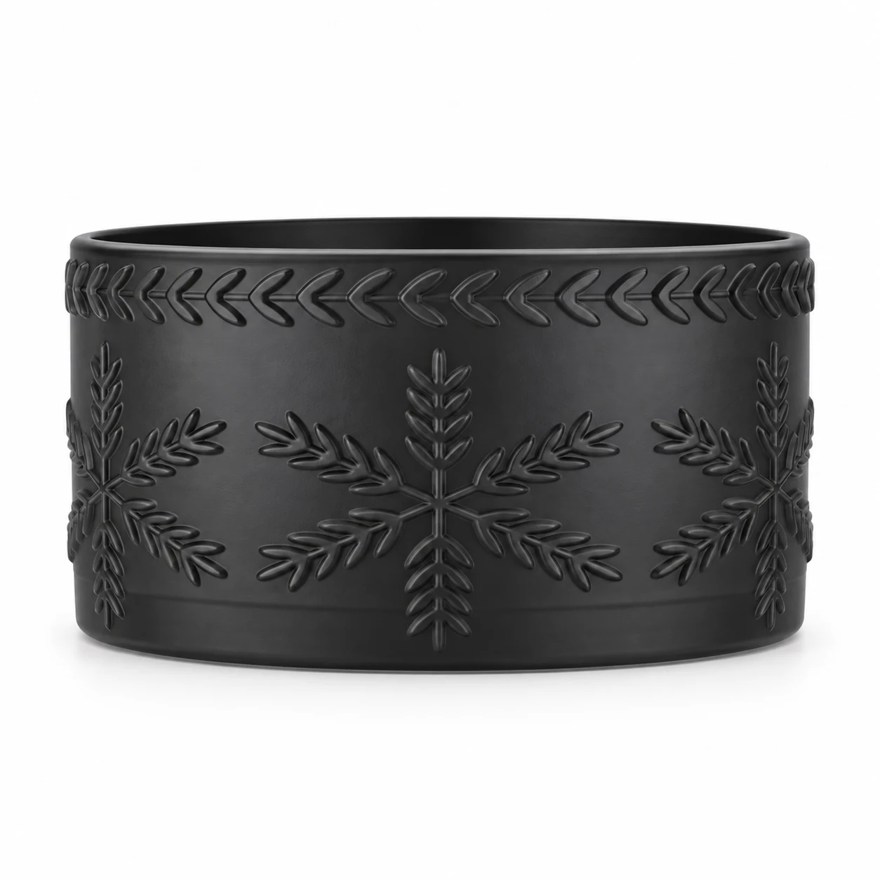 1050ml Leaf-Pattern Glass Candle Jar (VSS-CJ-044) — black