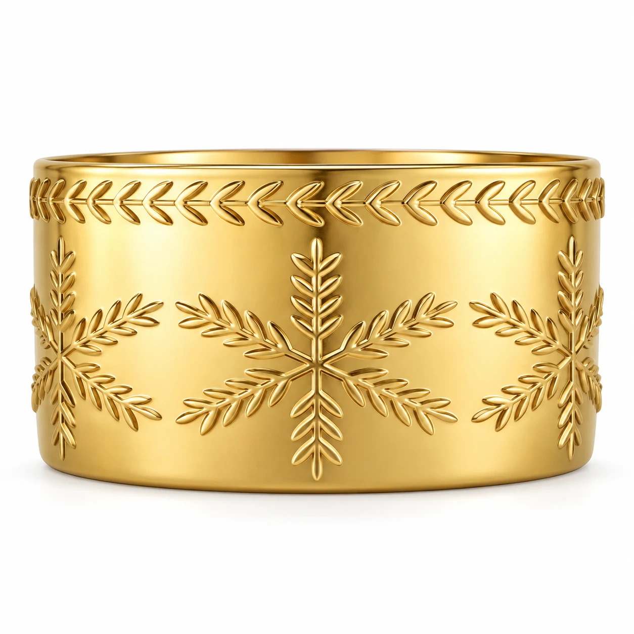 1050ml Leaf-Pattern Glass Candle Jar (VSS-CJ-044) — gold
