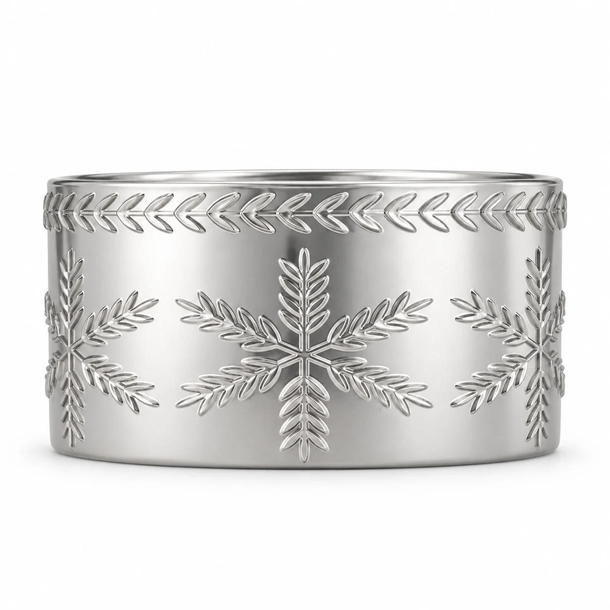 1050ml Leaf-Pattern Glass Candle Jar (VSS-CJ-044) — silver