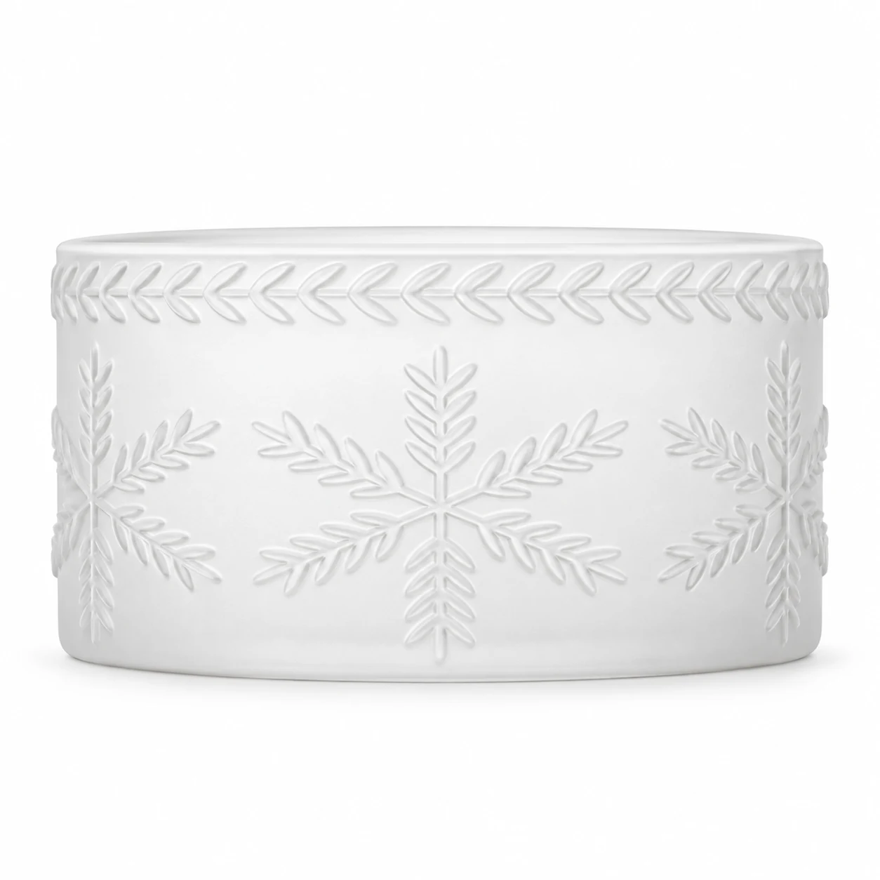 1050ml Leaf-Pattern Glass Candle Jar (VSS-CJ-044) — white