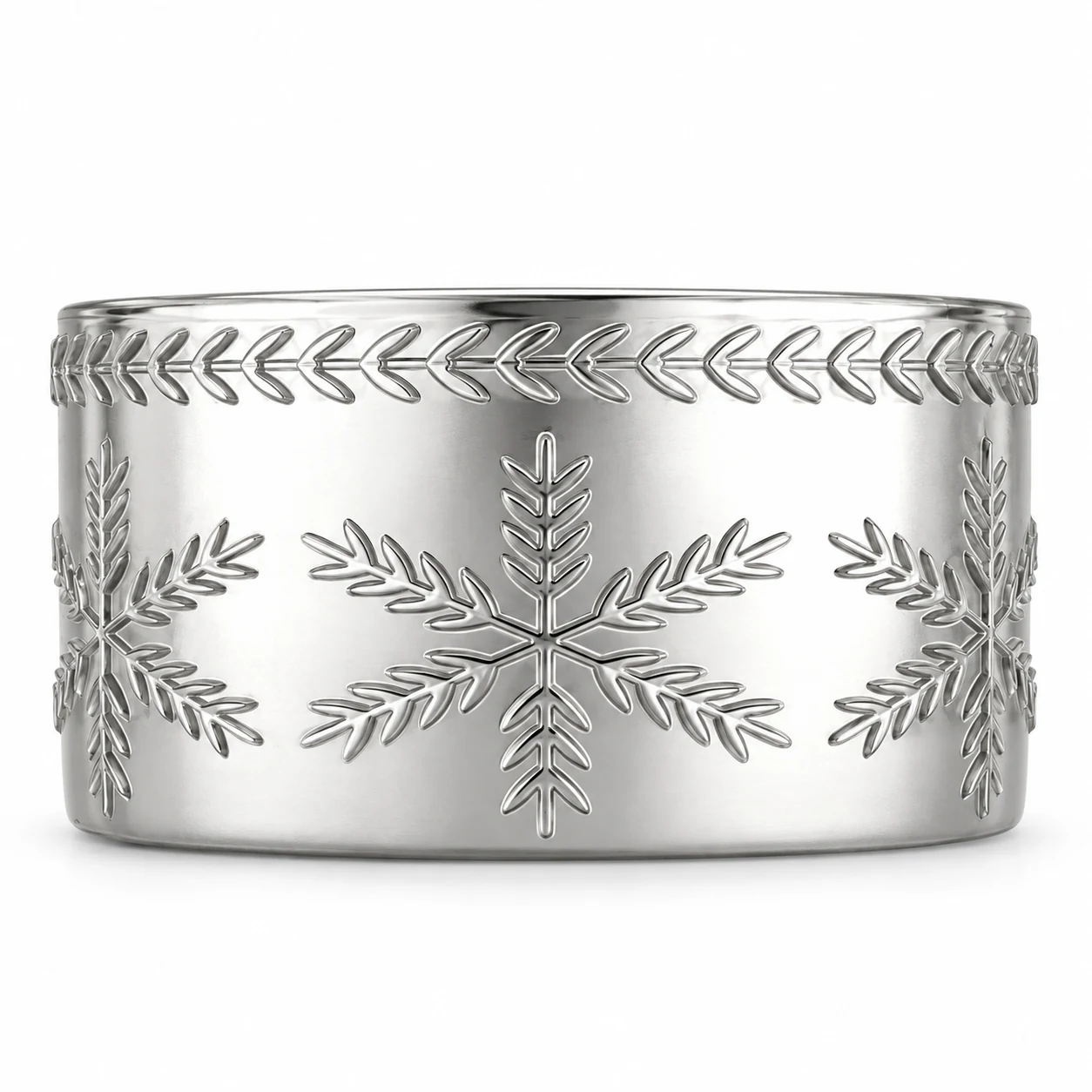 1050ml Leaf-Pattern Glass Candle Jar (VSS-CJ-044) — silver engraved