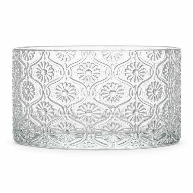 1050ml Floral-Pattern Glass Candle Jar (VSS-CJ-045) — clear
