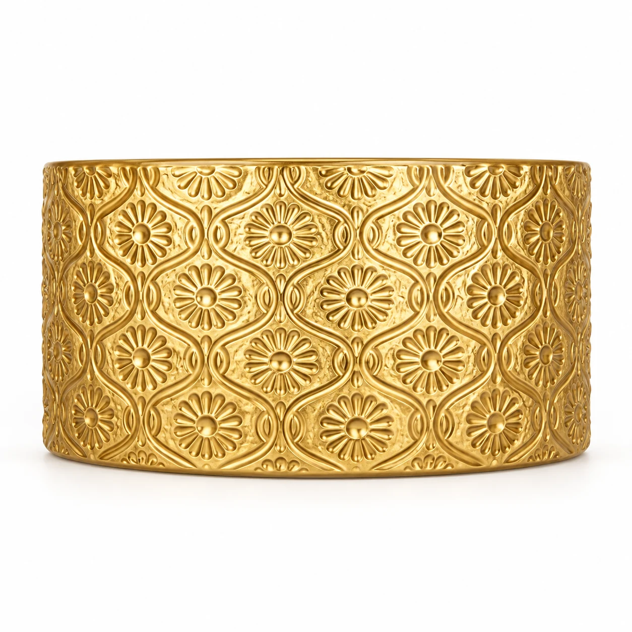 1050ml Floral-Pattern Glass Candle Jar (VSS-CJ-045) — gold