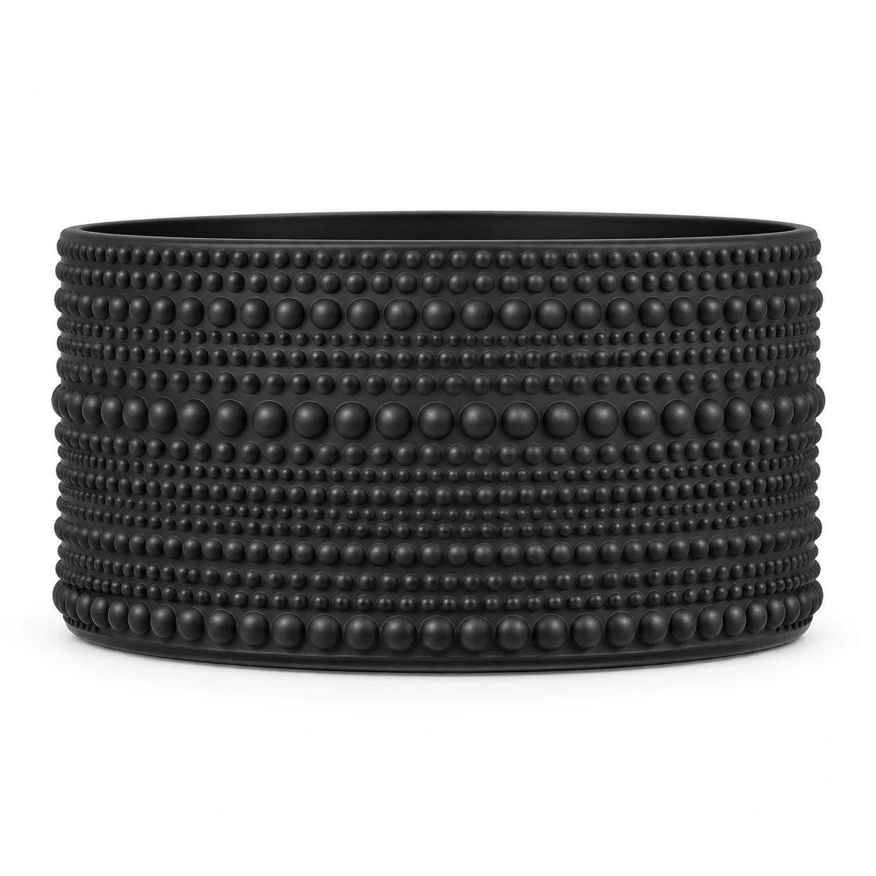 1050ml Beaded Glass Candle Jar (VSS-CJ-046) — black