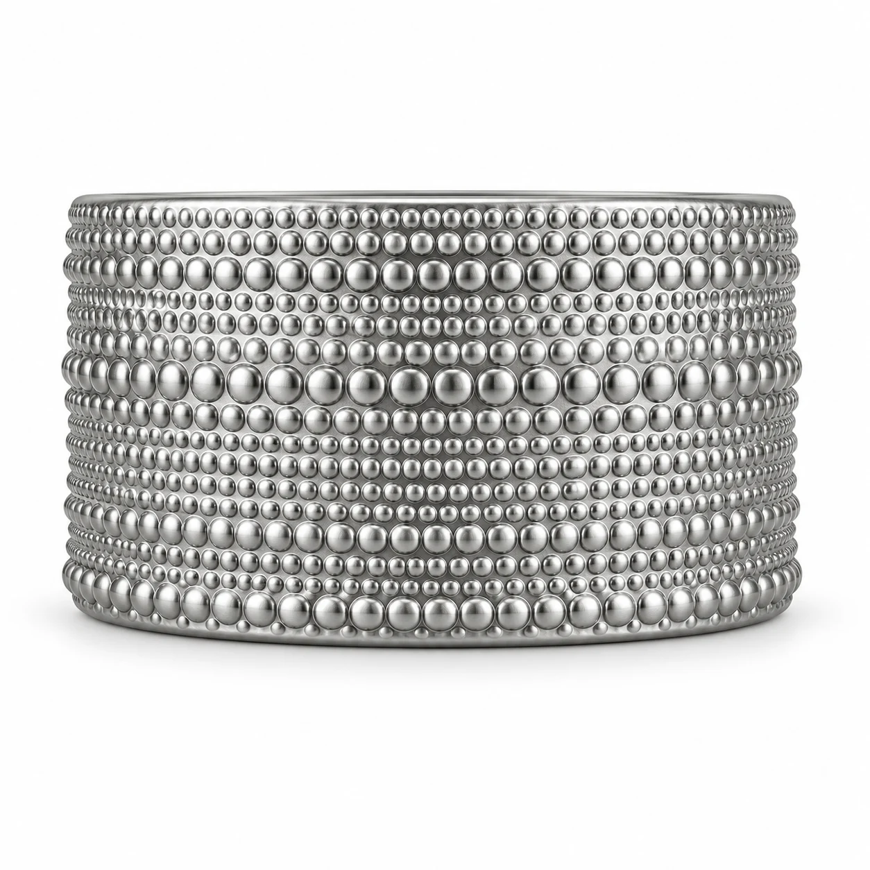1050ml Beaded Glass Candle Jar (VSS-CJ-046) — silver