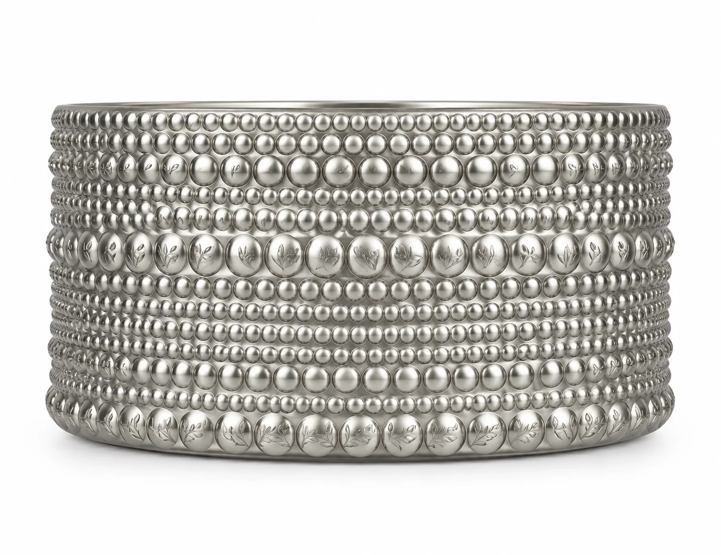 1050ml Beaded Glass Candle Jar (VSS-CJ-046) — silver engraved