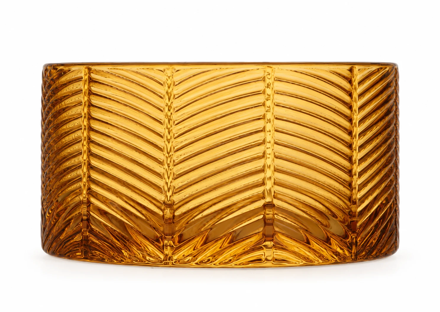 1050ml Chevron-Pattern Glass Candle Jar (VSS-CJ-048) — amber