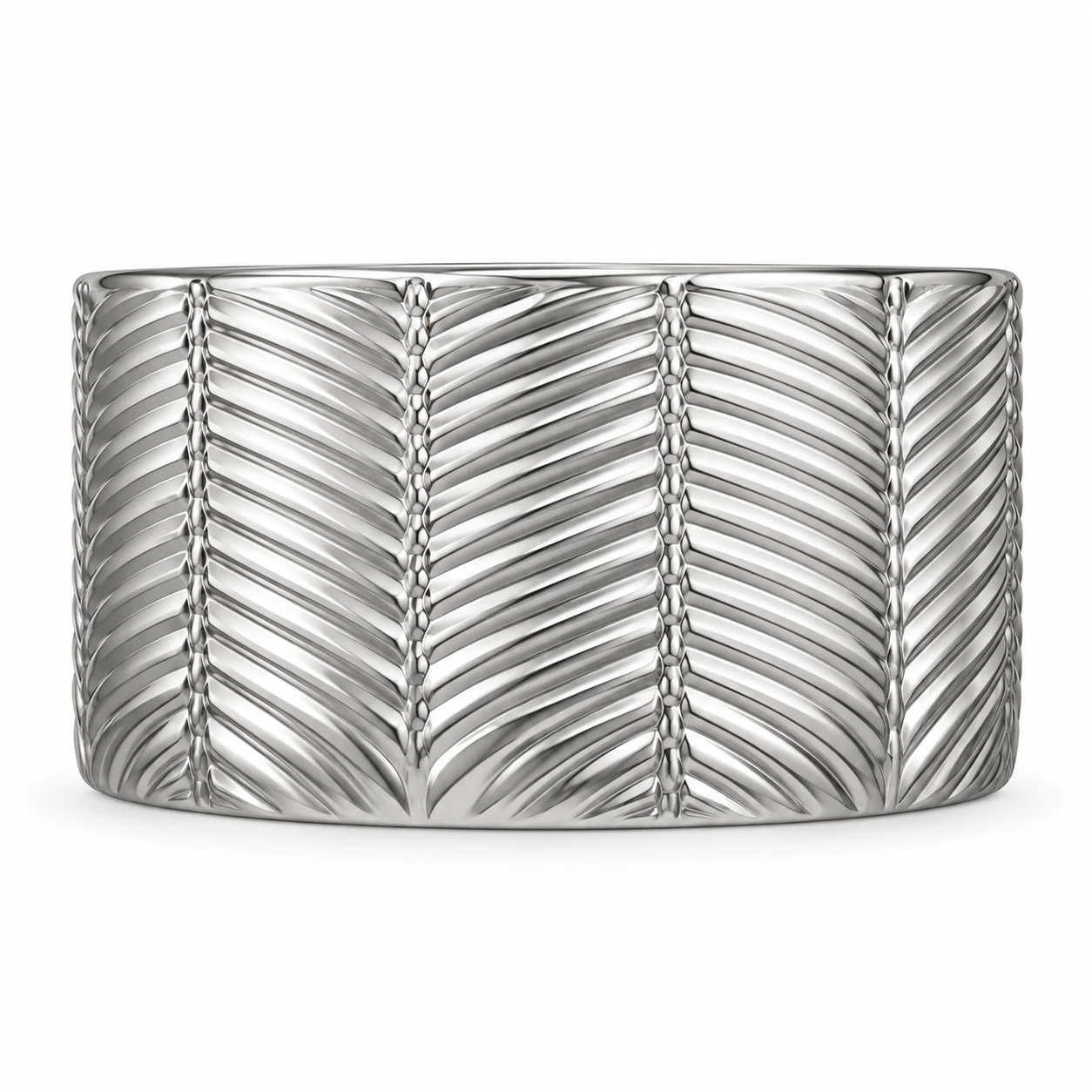 1050ml Chevron-Pattern Glass Candle Jar (VSS-CJ-048) — silver