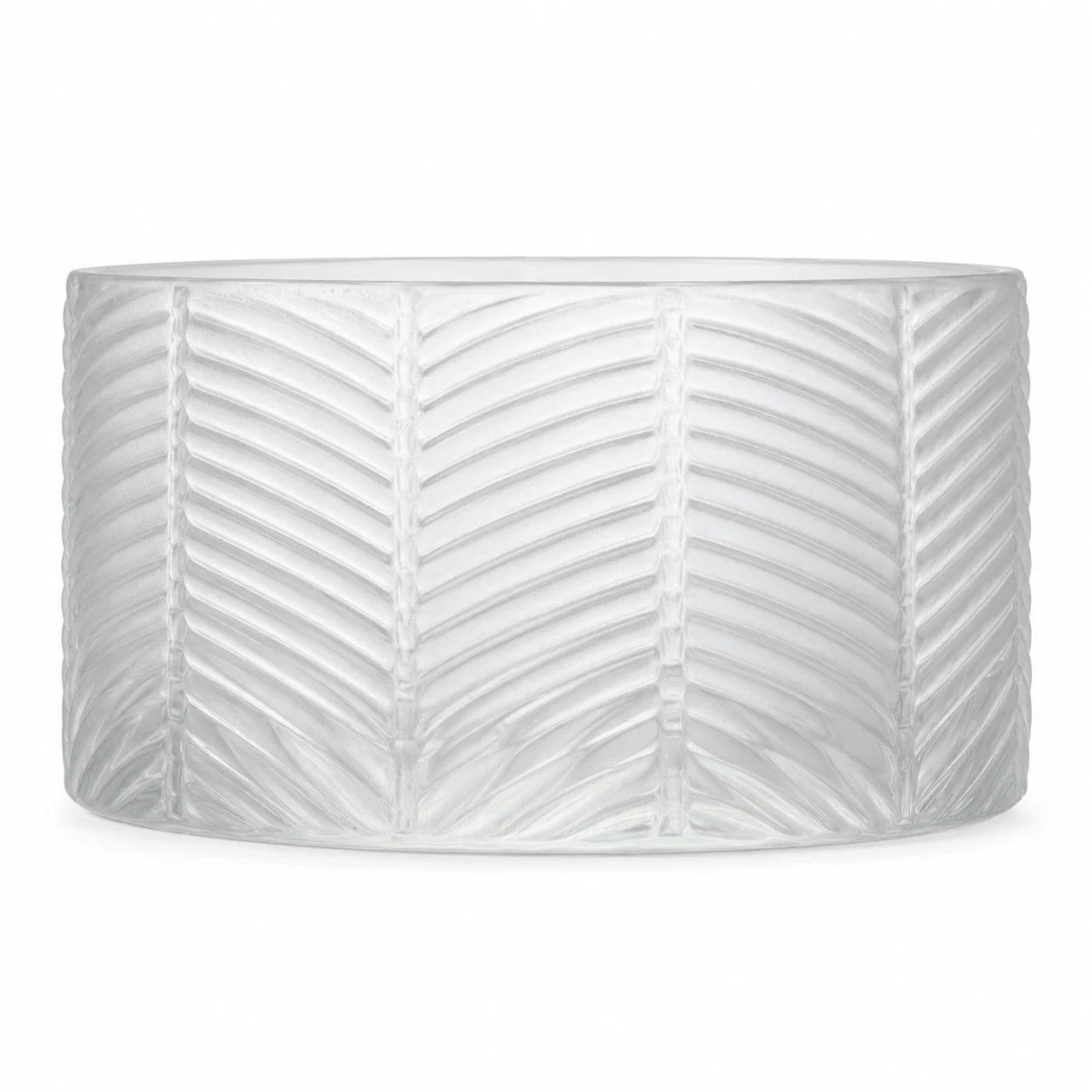 1050ml Chevron-Pattern Glass Candle Jar (VSS-CJ-048) — frosted