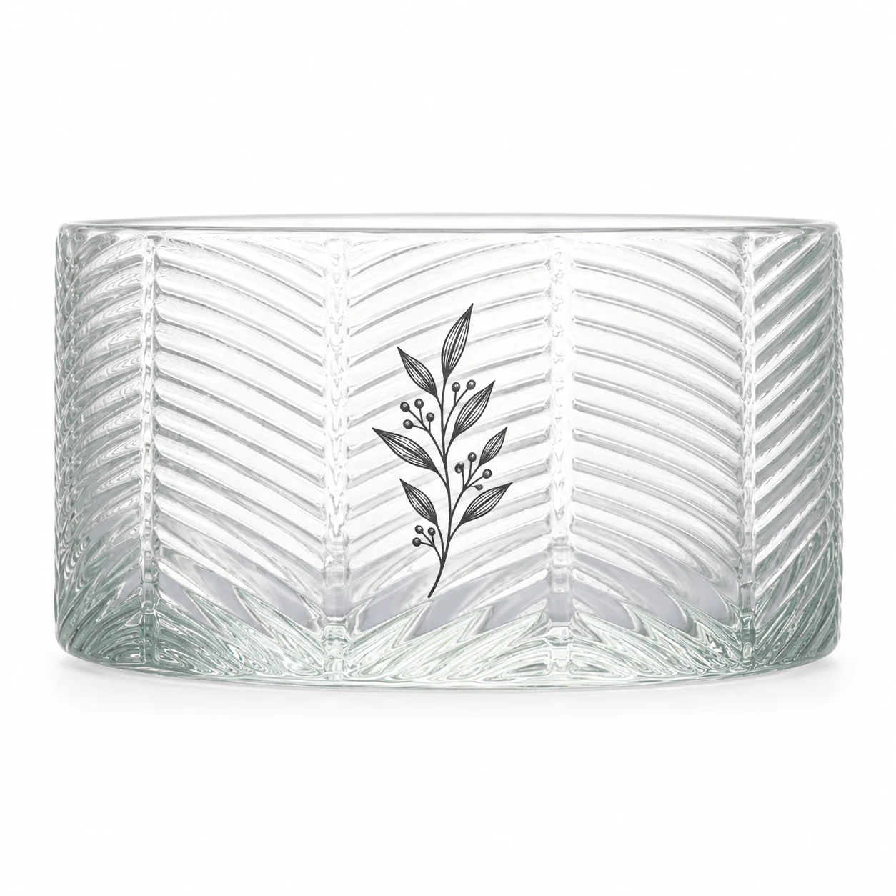1050ml Chevron-Pattern Glass Candle Jar (VSS-CJ-048) — screen printing