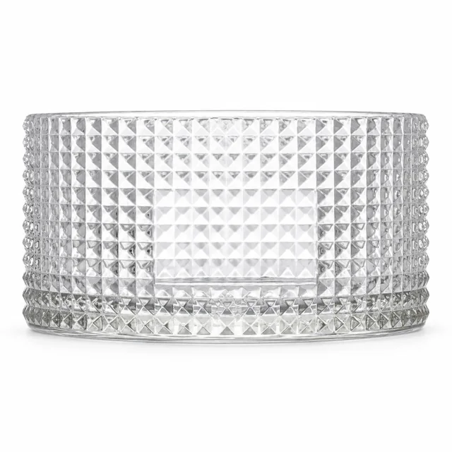 1050ml Diamond-Pattern Glass Candle Jar (VSS-CJ-049) — clear