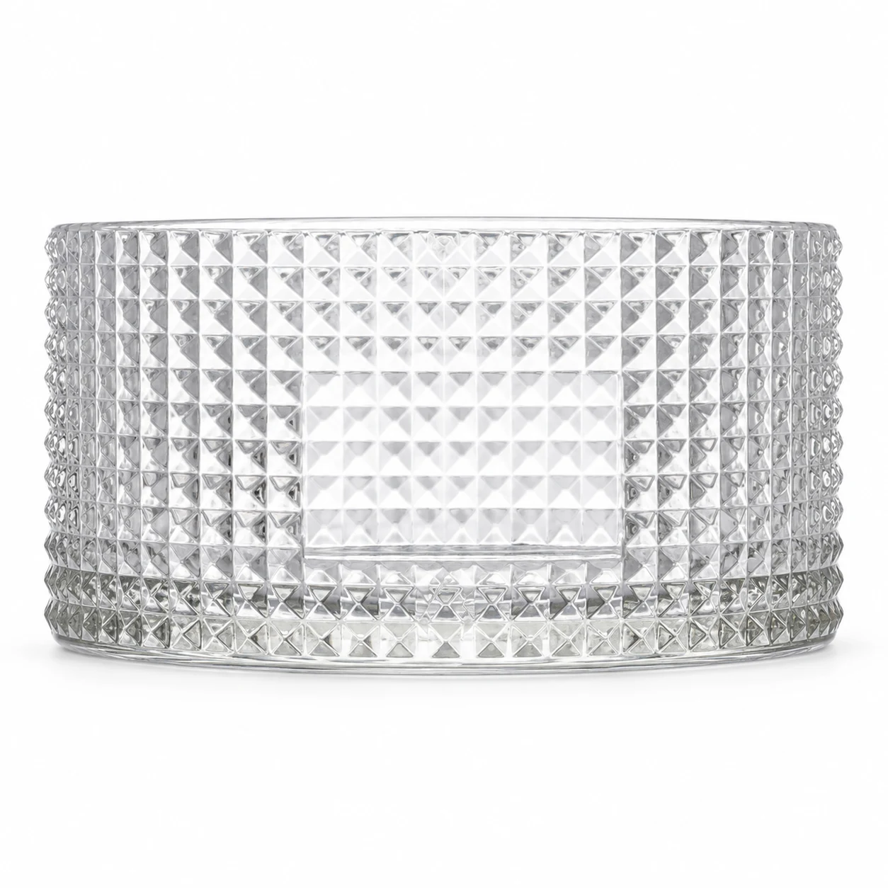 1050ml Diamond-Pattern Glass Candle Jar (VSS-CJ-049) — clear