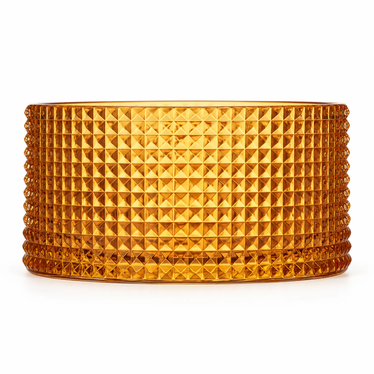 1050ml Diamond-Pattern Glass Candle Jar (VSS-CJ-049) — amber
