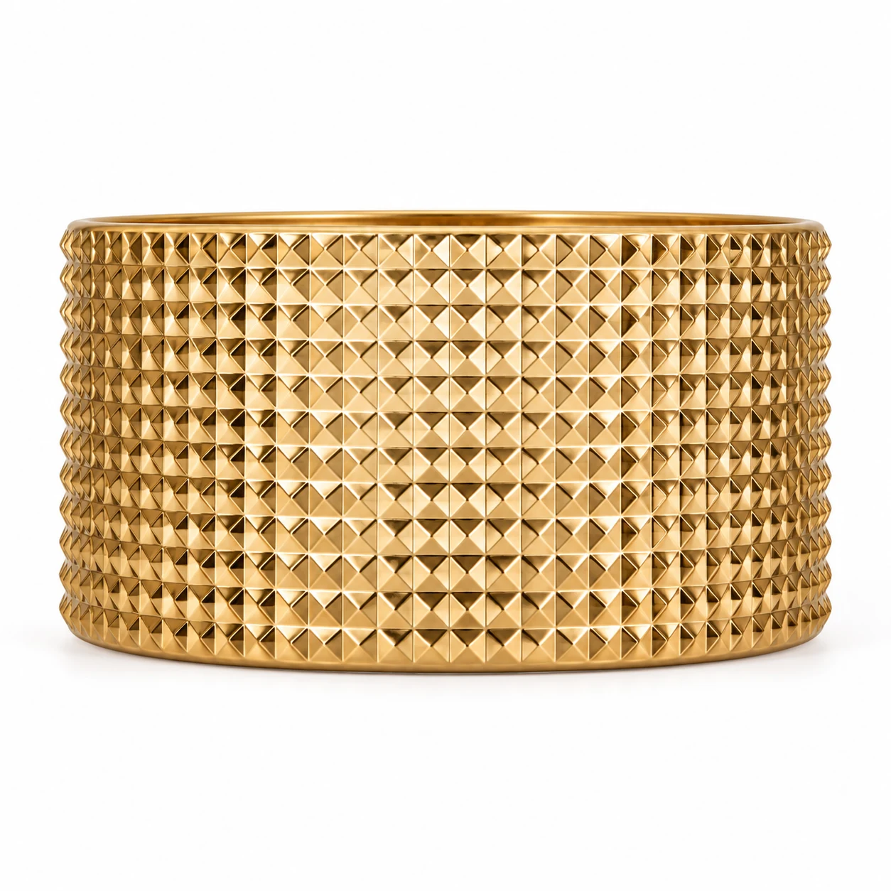 1050ml Diamond-Pattern Glass Candle Jar (VSS-CJ-049) — gold