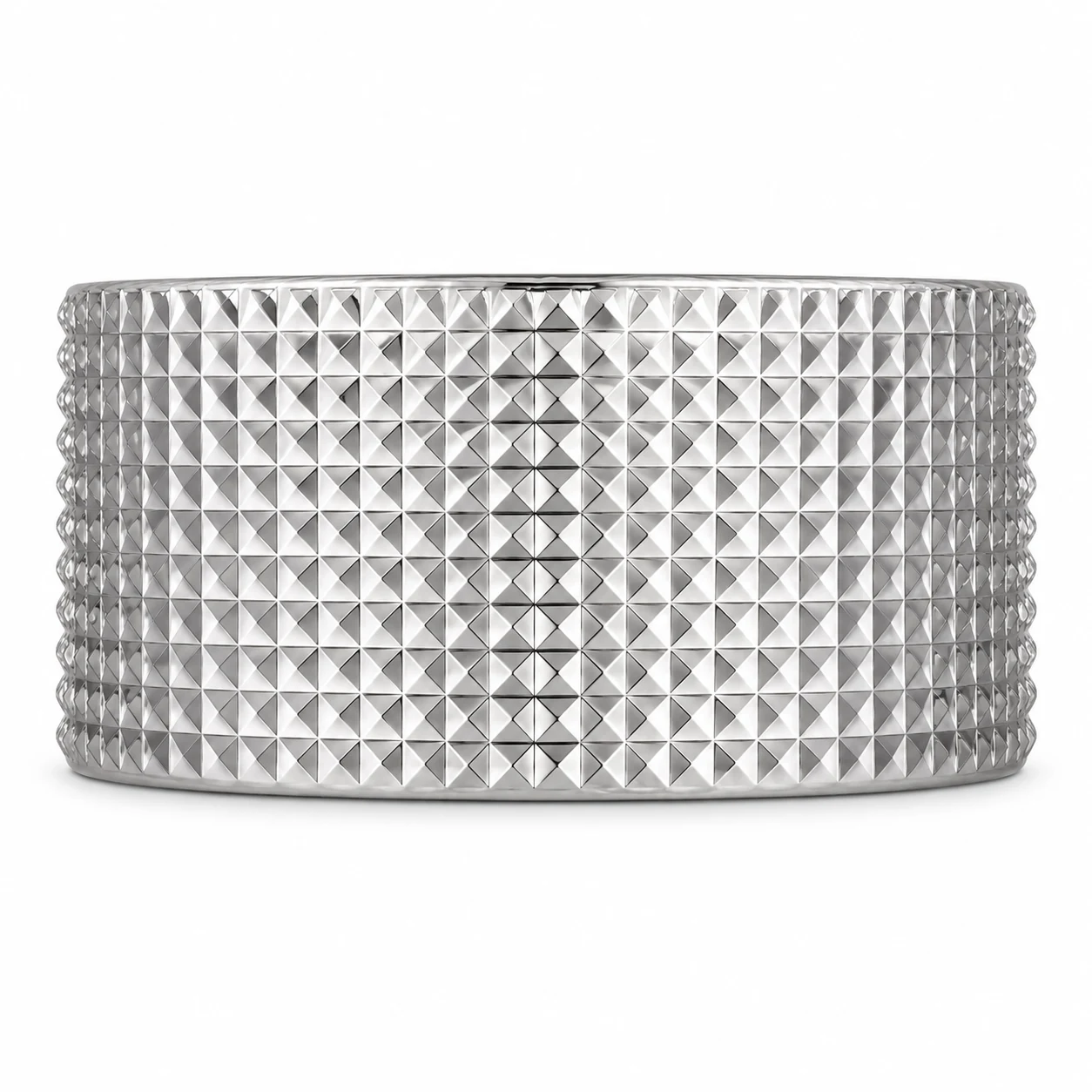 1050ml Diamond-Pattern Glass Candle Jar (VSS-CJ-049) — silver