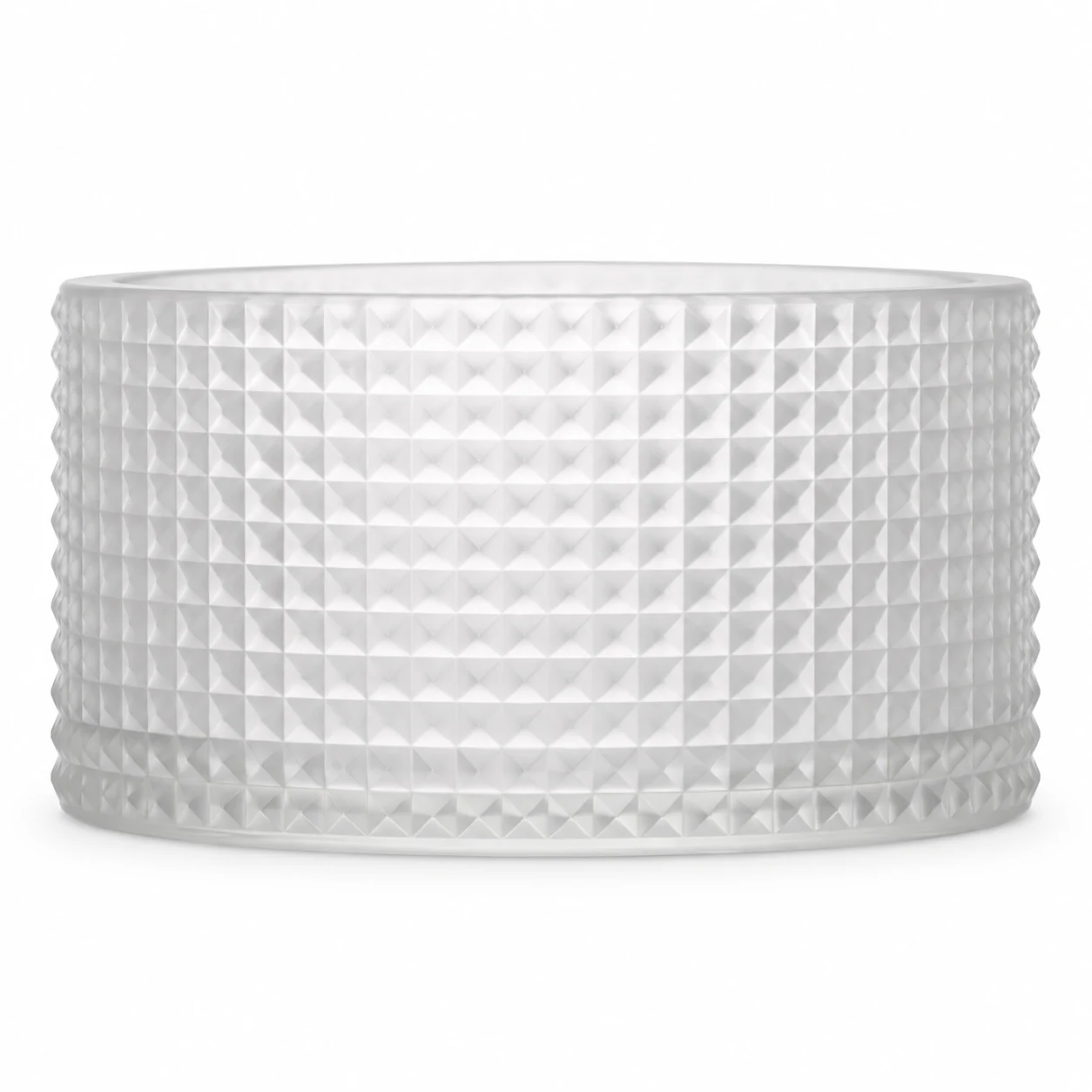 1050ml Diamond-Pattern Glass Candle Jar (VSS-CJ-049) — frosted