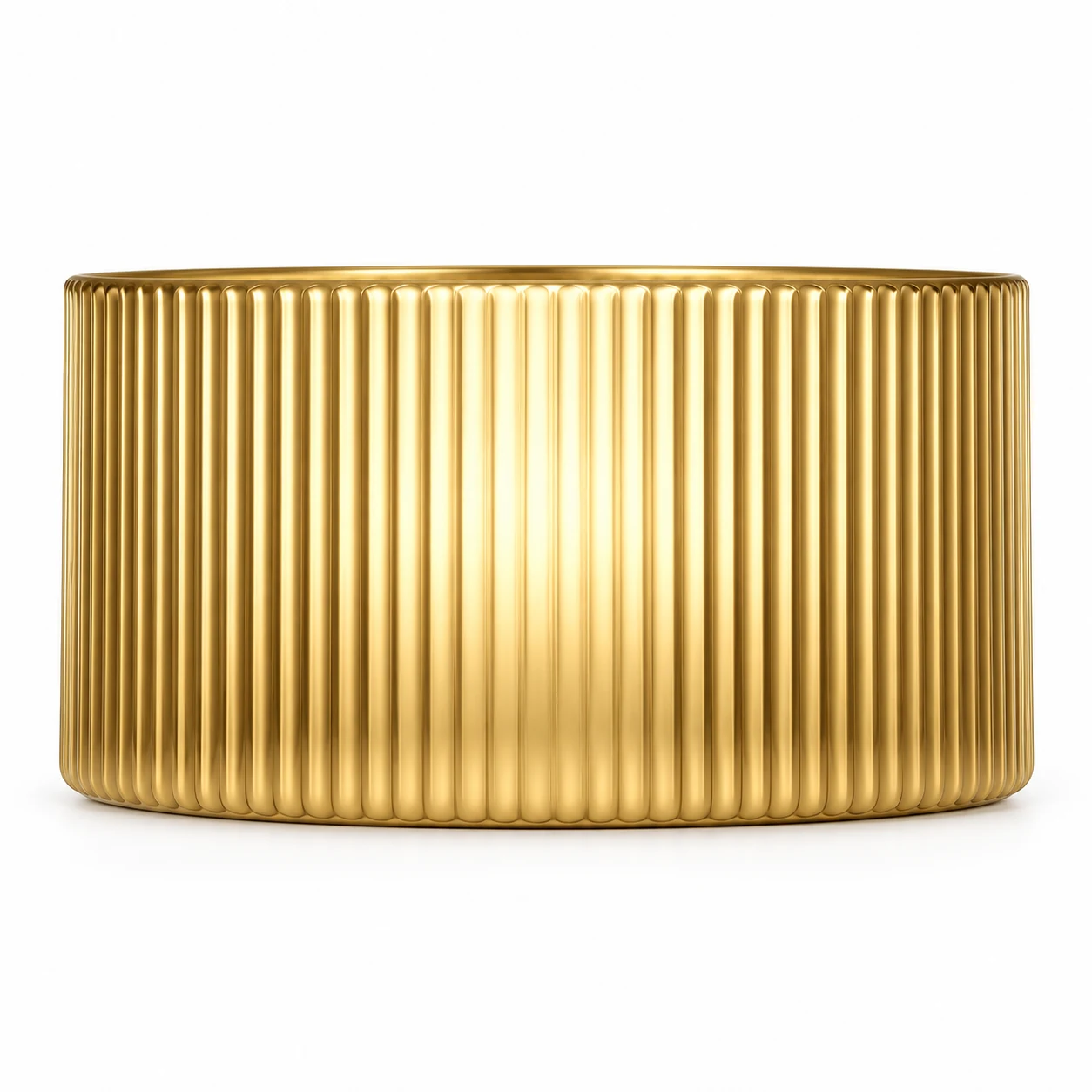 1050ml Ribbed Wide Glass Candle Jar (VSS-CJ-050) — gold