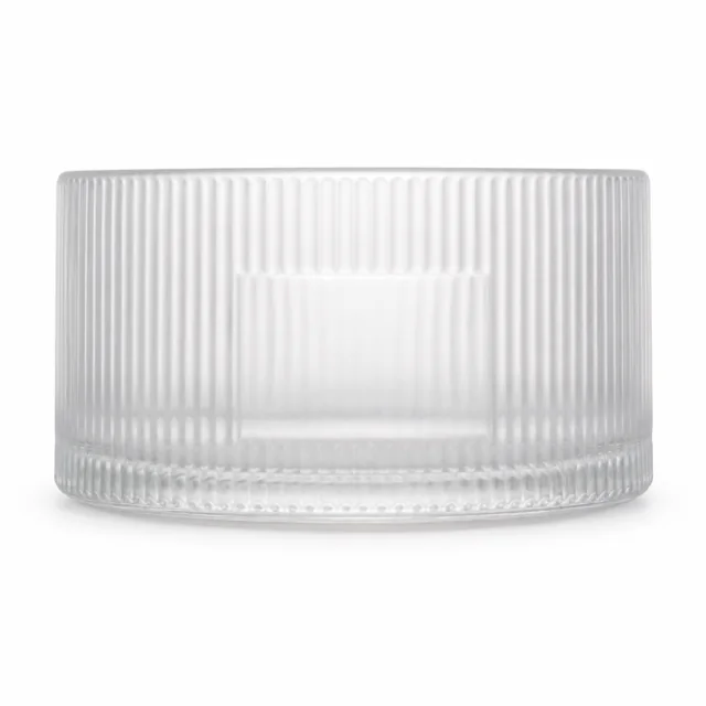 1050ml Ribbed Wide Glass Candle Jar (VSS-CJ-050) — frosted