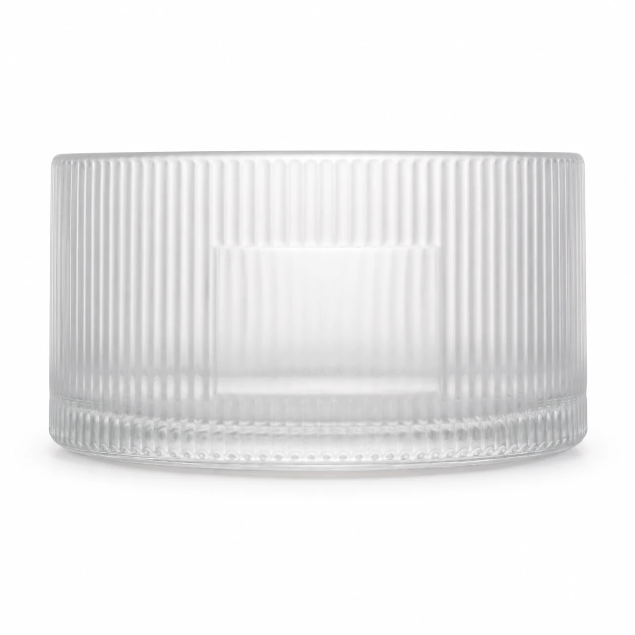 1050ml Ribbed Wide Glass Candle Jar (VSS-CJ-050) — frosted