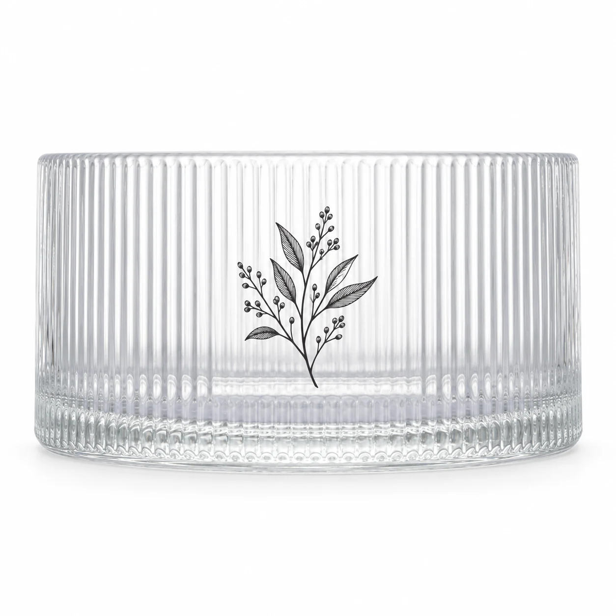 1050ml Ribbed Wide Glass Candle Jar (VSS-CJ-050) — screen printing