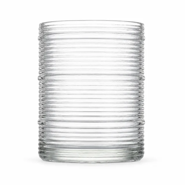 Horizontal Ribbed Glass Candle Jar (VSS-CJ-051) — clear